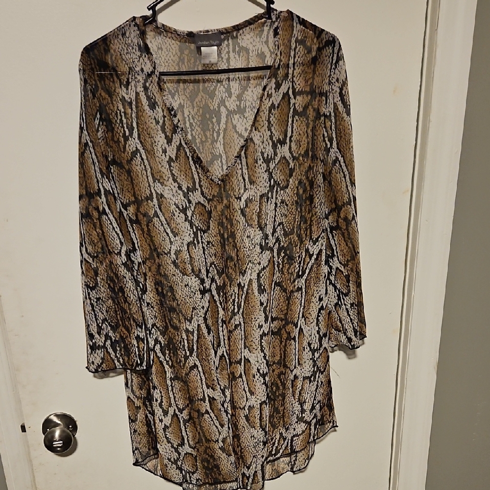 Stylish Snake Print Swim Suit Cover